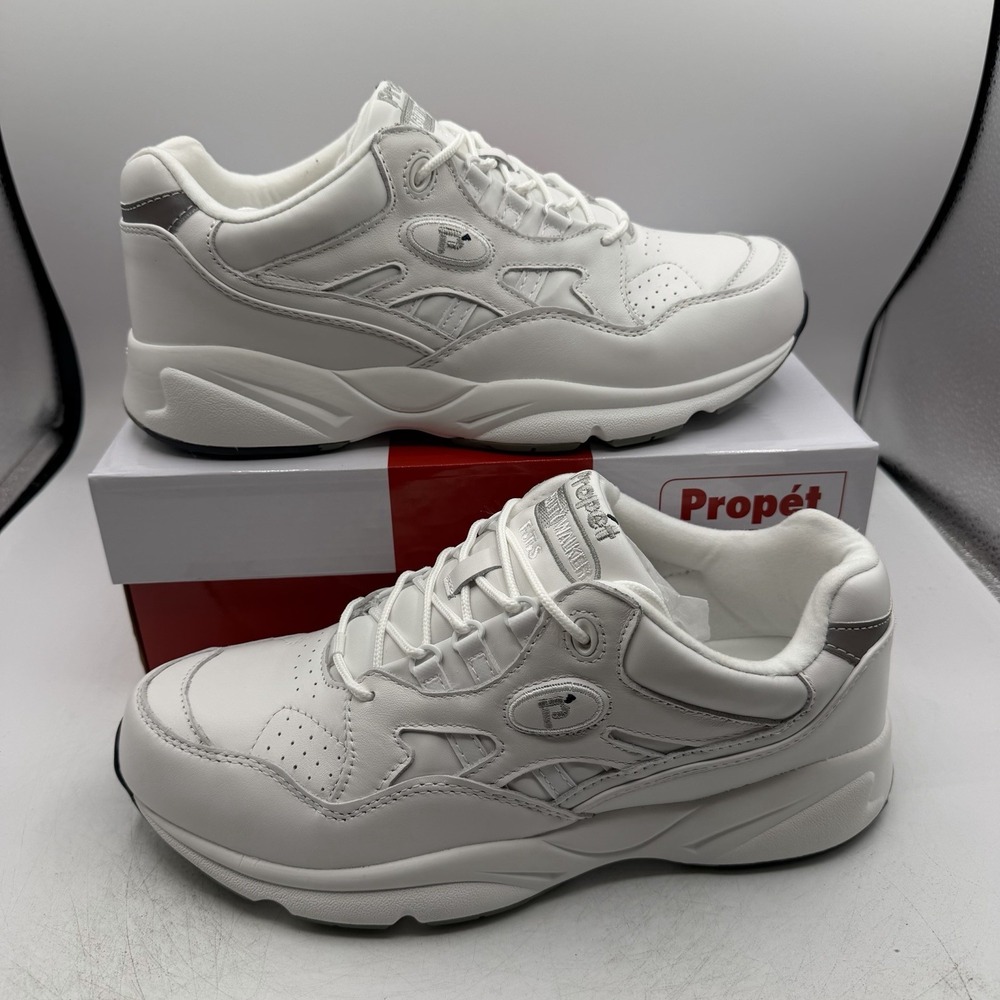 Propet Stability Walker Shoes Mens Sz 10.5 W(E) WIDE White Orthopedic Walking